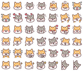 Shiba Inu emoticon transparent background