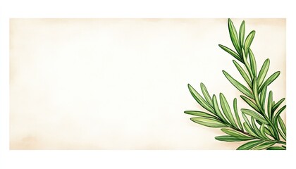 A delicate illustration of rosemary leaves on a textured background, perfect for culinary use