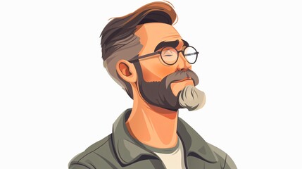 Professional Middle Aged Man Profile Picture for Male Avatar Cartoon Vector