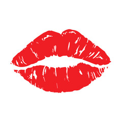 Kissy Lips Vector illustration, Love Lipstick Clipart Design