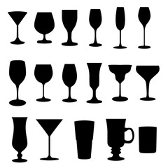 types of glassware silhouette