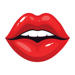 Kissy Lips Vector illustration, Love Lipstick Clipart Design