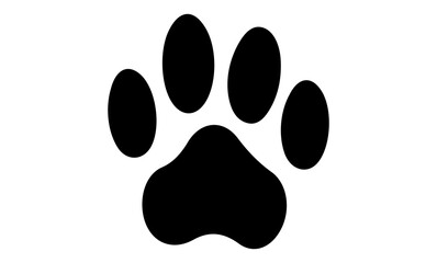 silhouette simple cute cat footprint vector illustration art
