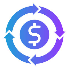 Cash Flow glyph gradient icon