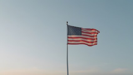 Obraz premium The flag of the United States of America, the symbol of the Declaration of Independence.