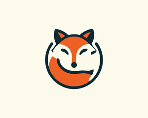 Fox Logo Design Vector Illustration.