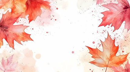 Watercolor Autumn Leaves Frame, fall, maple leaves, painting, illustration, background