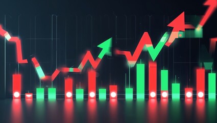 Financial Abstract Concept Representing Stock Market Growth and Investment Trends
