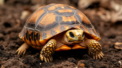 Obraz premium Yellow-footed Tortoise in the Wild, turtle, reptile, wildlife, wild animal, nature