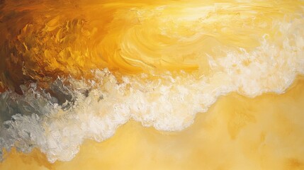 Sunrise sandy beach. Generative AI