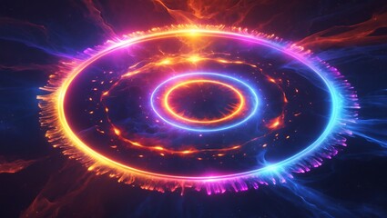 Obraz premium Circular Glowing Pattern of Infinite Glow in Abstract Design Representing Eternal Light