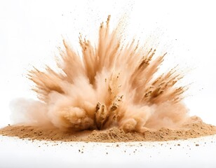 dust powder explosion isolated on white background