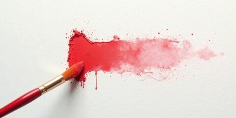 Crimson Brushstrokes Across a Blank Canvas A Vivid Display of Artistic Expression and the Joy of Creation
