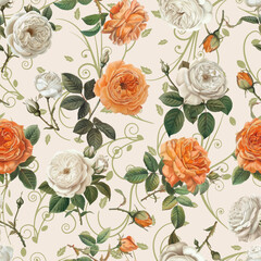 Lovely and Beautiful Spring Flowers Pattern for Fabric, Wallpaper, and More