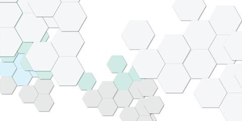 Geometric technology white and pest color hexagon background. Abstract vector illustration Science technology and medical concept hexagon on transparent background.