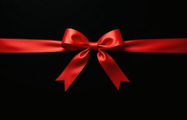 Elegant red ribbon on black background. Perfect for Christmas, Valentine's, or luxury themes. #redribbon #holiday #luxury