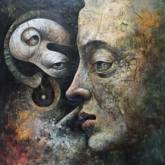 Abstract Surreal Portrait: A Journey into the Mind