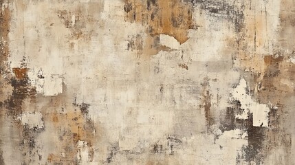 Obraz premium Abstract Brown Beige Wall Art, Rustic Grunge Design, Distressed Texture Print, Vintage Look, Weathered Surface