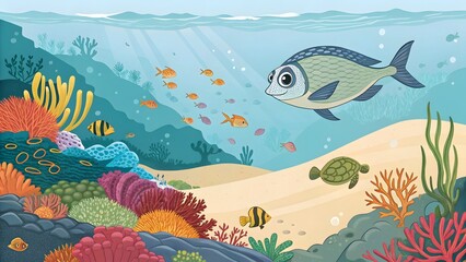 Naklejka premium fish in aquarium