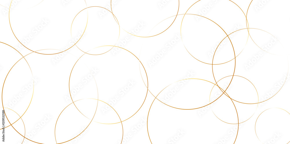 Aufkleber Abstract background golden circle stock line background. abstract artistic of geometric background Gold circles abstract seamless vector pattern. Minimal style white website banner, decoration Vector.