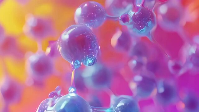 Detailed molecular representations highlight chemical interactions in a bright setting.