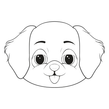 recommend clip art: Head Dog Character Illustration, Coloring Book Page with Dog, Coloring page outline of a cute dog, coloring page with Animal character.