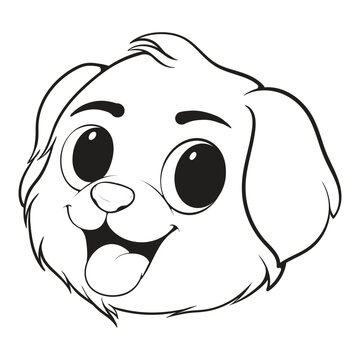 recommend clip art: Head Dog Character Illustration, Coloring Book Page with Dog, Coloring page outline of a cute dog, coloring page with Animal character.