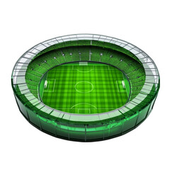 Green Stadium Aerial View Soccer Field Game Day,