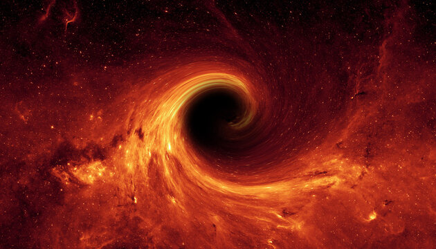 Black hole in space. Black hole devours galaxy and stars. Wormhole nebula and galaxy in deep outer space. Elements of this image furnished by NASA.