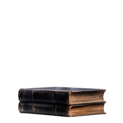 A book lying on a black background with visible pages and a closed spine.