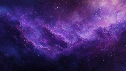 Obraz premium Purple galaxy sky stars, mystical violet space scene, celestial cloudscape art, cosmic nebulae astral landscape