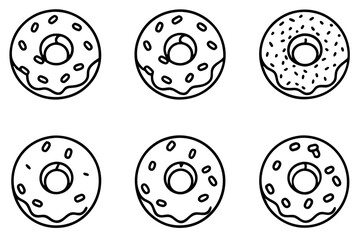 Donut Dreams Clean Line Art Set