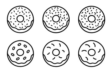 Donut Dreams Clean Line Art Set