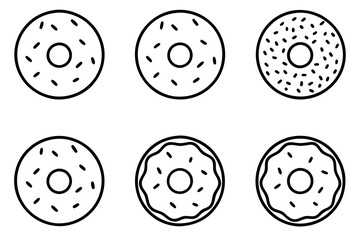 Donut Dreams Clean Line Art Set