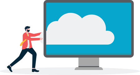 Social media illustration, business concept, web design

