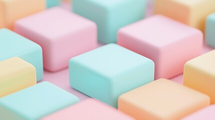 Colorful Pastel Blocks in Soft Shades Arranged Neatly for Bright and Cheerful Background or Design Element