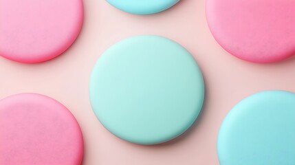 Obraz premium Colorful Pastel Circular Shapes on Soft Background for Creative Art and Design Projects