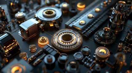 Fototapeta premium A close-up of a futuristic circuit board.