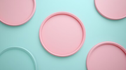 Colorful Round Plates on a Soft Mint Background for Modern Tableware and Kitchen Decor Inspiration