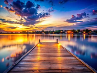 Bemidji Minnesota Sunset Lake Irving Mississippi River Dock Bokeh Night Photography