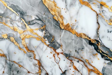 Obraz premium Luxurious white marble texture with gold veins, creating an elegant and sophisticated background