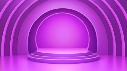 Fototapeta premium Vibrant abstract violet background with blurred floor space ideal for product display in a modern setting