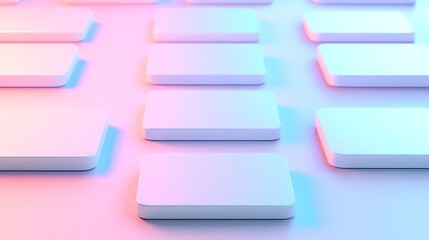 Fototapeta premium Minimalistic design of blank cards with soft lighting and gradient colors for creative projects and presentations