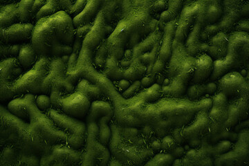 Obraz premium Processed collage of mossy forest ground surface texture. Background for banner, backdrop