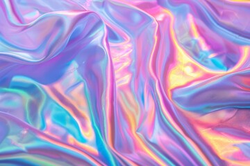 Fototapeta premium Image of Holographic iridescent effect silk material. Texture for background usage