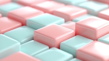 Obraz premium Textured Pastel Tiles in Soft Pink and Light Blue Arrangement Creating a Modern Aesthetic Background