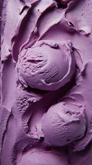 Fototapeta premium Purple ice cream with blueberries, closeup, macro