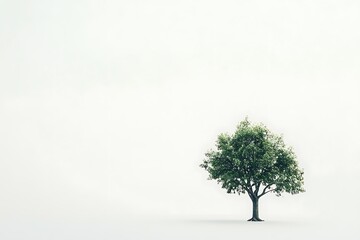 Tree in the fog with a blank space