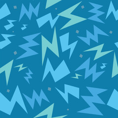 blue lightning seamless pattern vector. Cartoon style. abstract, Design for clothing, wallpaper, decoration, paper gift, phone case, stationery
