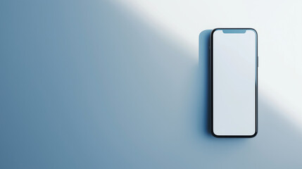 A smarphone with blank, empty screen, mockup